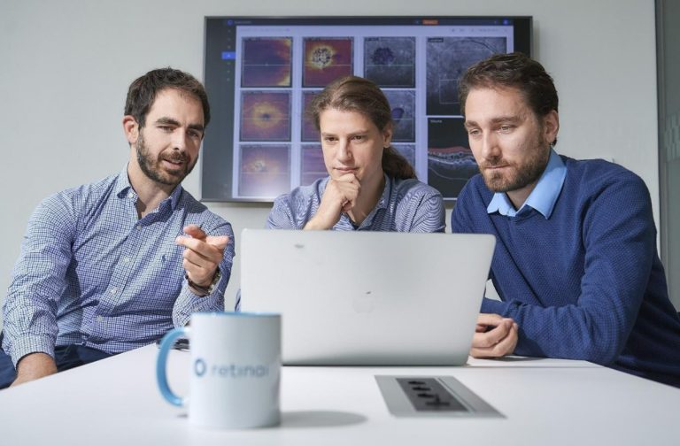 (left) Carlos Ciller, PhD, CEO, co-founder and Chairman Ikerian AG and RetinAI US Inc.; (center) Stefanos Apostolopoulos, PhD, CTO and co-founder Ikerian AG and RetinAI US Inc.; (right) Sandro De Zanet, PhD, Chief Scientific Officer and co-founder Ikerian AG and RetinAI US Inc..Copyright Ikerian AG