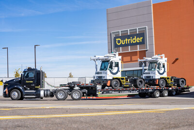 Autonomous yard trucks leaving Outrider for customer sites.